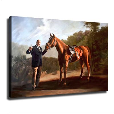 Napoleon Tony Soprano with Pie-o-my Horse Posters Modern Aesthetic Canvas Wall Art Home Interior HD Decorative Painting Holiday Gift (2030inch-Framed)