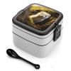 Adult Lunch Box Cute Weasel Printed Bento Box Portable Lunch Box with Spoon And Handle Bento Boxes for Workand Picnics view 1