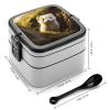 Adult Lunch Box Cute Weasel Printed Bento Box Portable Lunch Box with Spoon And Handle Bento Boxes for Workand Picnics view 2
