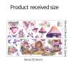 DRWSSR 2 Sheets Purple Cartoon Mushroom House Wall Stickers Removable DIY Green Plants and Flower Wall Stickers Viny Purple Butterfly Wall Decal for Girls Home Nursery Bedroom Bathroom Decoration view 2