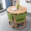 YHKJLYH Round Dining Table Set for 4 Persons Modern Kitchen Table and Chairs Set 5 Pieces for Small Place, Faux Marble Table and 4 Chairs Kitchen and Living Room Furniture (M) view 1