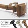 Wooden Curtain Rods for Windows 66-120 inches Curtain Rod Diameter 1 Inch, Wood Decorative Treatment Single Window Rods - Square Imitation Wood Grain Finial 2 Pack view 4