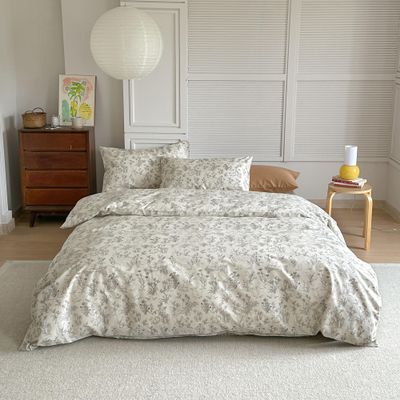AOJIM Animal and Floral Duvet Cover Set 3pcs for Kids and Adults - Cotton Bedding Comforter Cover with 2 Matching Pillowcases for Room Decor - Soft, Breathable, and Machine Washable - Twin Size