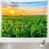 CORFOTO Sunset View Cornfield Tapestry Fabric 98''Wx117''L Countryside Rural Corn Fields Stalks Farm Landscape Tapestry Wall Hanging Bedroom Aesthetic Living Room College Dorm Decor view 1