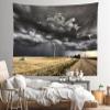 CORFOTO Lightning Thunderstorm Tapestry 47''Wx70''L Rural Farmland Dark Ominous Clouds Sky Thunder-Storm Natural Wheat Field Tapestries for Bedroom Aesthetic Living Room College Dorm Decor view 3