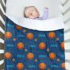 Duckbe Personalized Baby Blanket for Boys and Girls, Custom Infant Throw Blanket with Double Layer Dotted Backing, Soft & Cozy 30"X40" Kids Blankets, Basketball Navy view 3