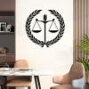 Metal Wall Decor, Scales of Justice Metal Wall Art, Scales of Justice Metal Decor, Scales of Justice Wall Decor, Law Office Wall Art, Law School, Lawyer Gift, Gift for Her or Him (Black, 39"x 37"| 100x96cm) view 3