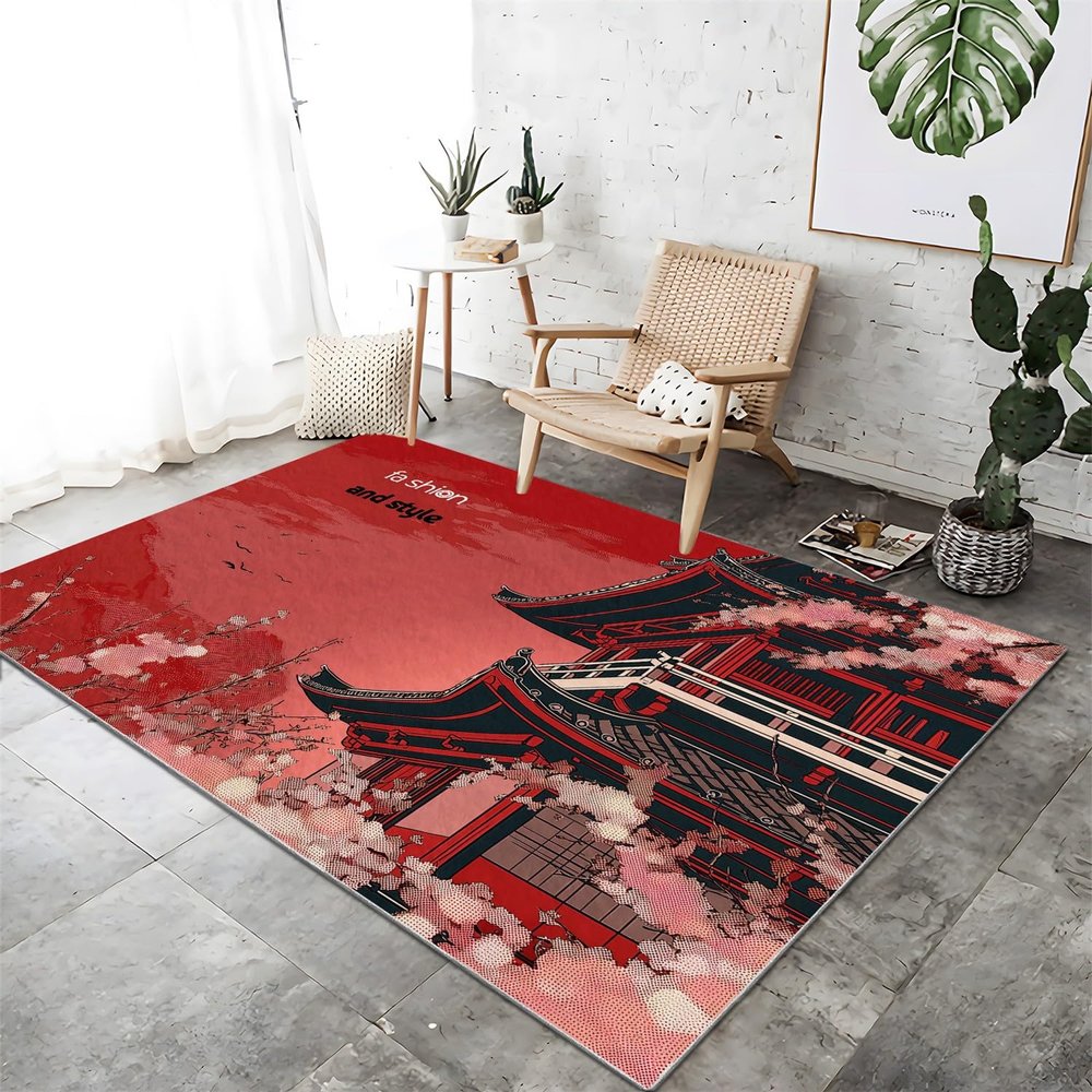 3 X 5 Ftwashable Area Rug Non-Slip Soft Low Pile Traditional Pavilion Architecturered Gray Living Room Bedroom Accent Rug Indoor Floor Carpet Vacuum Friendly Low Maintenance Fade Resistant