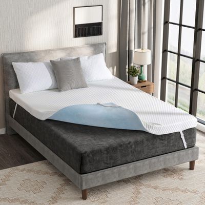 Dyonery 4 Inch Gel Memory Foam Full Mattress Topper with Removable Cover, CertiPUR-US Certified, Cooling Sleep, Pressure Relief, 54"75"4"