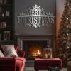 Merry Christmas Metal Wall Sign, Christmas Metal Wall Art, Metal Outdoor Christmas Decor, Christmas Wall Art, Christmas Fireplace Wall Decor, Corridor Wall Hangings, Housewarming Gift (Silver, 24"x 14"| 62x38cm ) view 1