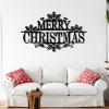 Merry Christmas Metal Wall Sign, Christmas Metal Wall Art, Metal Outdoor Christmas Decor, Christmas Wall Art, Christmas Fireplace Wall Decor, Corridor Wall Hangings, Housewarming Gift (Silver, 24"x 14"| 62x38cm ) view 2