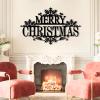 Merry Christmas Metal Wall Sign, Christmas Metal Wall Art, Metal Outdoor Christmas Decor, Christmas Wall Art, Christmas Fireplace Wall Decor, Corridor Wall Hangings, Housewarming Gift (Silver, 24"x 14"| 62x38cm ) view 3