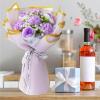 Aiouclay 7pcs Crochet Roses Bouquet Purple, Knitted Flowers Bouquet, Crochet Flowers Romantic, Artificial Flower Gift to Girlfriend Mom Women, Anniversary Birthday(Purple-Rose) view 4