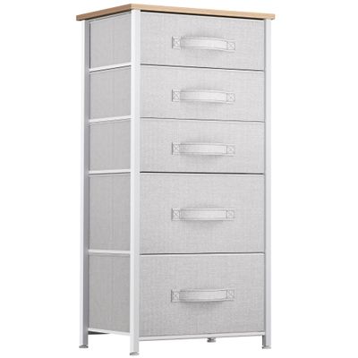 YITAHOME 5 Drawers Dresser - Fabric Dresser, Organizer Unit for Living Room, Closets(Pink)