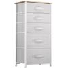 YITAHOME 5 Drawers Dresser - Fabric Dresser, Organizer Unit for Living Room, Closets(Pink) view 1