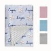 Duckbe Personalized Baby Blanket for Boys and Girls, Custom Infant Throw Blanket with Double Layer Dotted Backing, Soft & Cozy 30"X40" Kids Blankets, Baseball Light Blue view 2