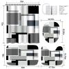 4 Pcs Bathroom Sets with Shower Curtain and Rugs,Grey Geometric Bathroom Shower Curtain Sets with 12 Hooks, Grey and Black Modern Abstract Bathroom Sets with Rugs and Accessories for Bathroom view 2