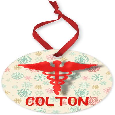 BeNiralu Nurse Symbol Ornament With Name 2024 - Personalized Nurse Symbol Ornaments For Christmas Tree 2024 - Fast & Free Customization - Sports Christmas Ornaments Gifts