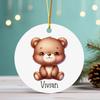 Brown Bear 2026 Ornament, Customized Name Brown Bear Lover Ornament Keepsake, Personalized Animal Ornaments Christmas, Custom Animal Xmas Tree Keepsake Decor Hanging, New Baby Ornaments view 3