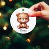 Brown Bear 2026 Ornament, Customized Name Brown Bear Lover Ornament Keepsake, Personalized Animal Ornaments Christmas, Custom Animal Xmas Tree Keepsake Decor Hanging, New Baby Ornaments view 4
