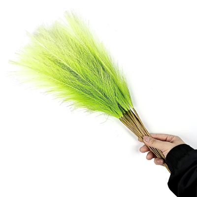 RISHORI Faux Pampas Grass Decor, 55cm Large Tall Fluffy Artificial Fake Flower Boho Decor, Bulrush Reed Grass Home Wedding Decor,Yellow Green Gradient