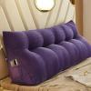 BWCXR Triangular Headboard Cushion Wedge Cushion Lumbar Support Cushion Bed Reading Pillow, with Pocket Removable Cover for Home Bedrooms and Lounges (Purple,39.3in) view 1