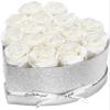 16 Preserved Rose in Heart Shaped Box,Forever Flowers for Delivery Birthday,Flowers Gifts for Women, Mother, Her Wife, Girlfriend on Valentines Mothers Day Christmas Anniversary (white) view 1