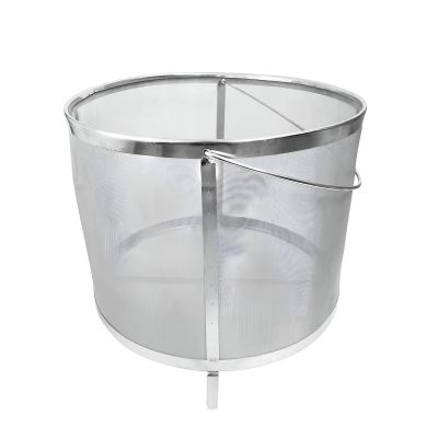 AIZYR 304 Stainless Steel Beer Hop Filter Basket, 400 Micron Mesh Barrel Brewing Grain Basket Strainer Barware for Beer Brew,33X33cm
