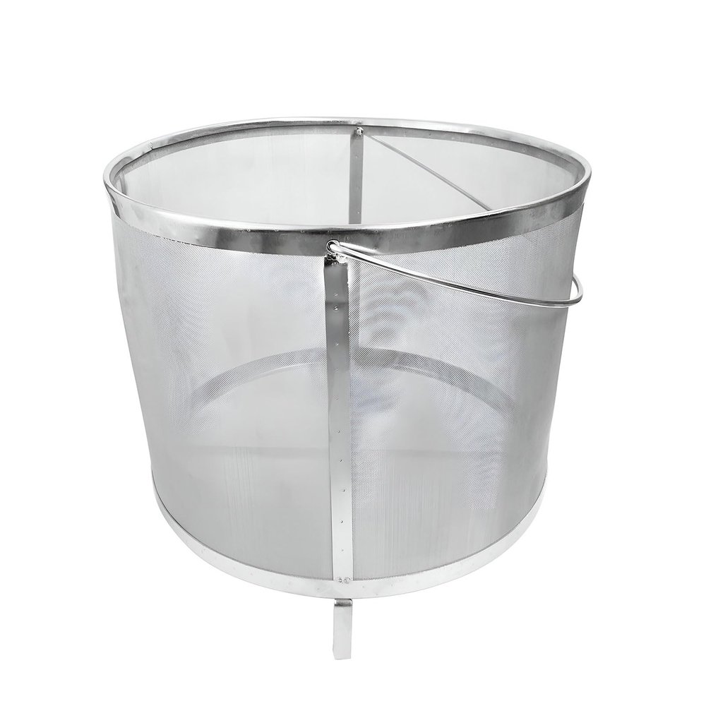 AIZYR 304 Stainless Steel Beer Hop Filter Basket, 400 Micron Mesh Barrel Brewing Grain Basket Strainer Barware for Beer Brew,33X33cm