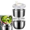 COYEUX 6L Stainless Steel Large Vegetable Washer, Salad Spinner, PP Lid, for Fruit Washer, Pasta and Fries Spinner view 1