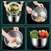 COYEUX 6L Stainless Steel Large Vegetable Washer, Salad Spinner, PP Lid, for Fruit Washer, Pasta and Fries Spinner view 2