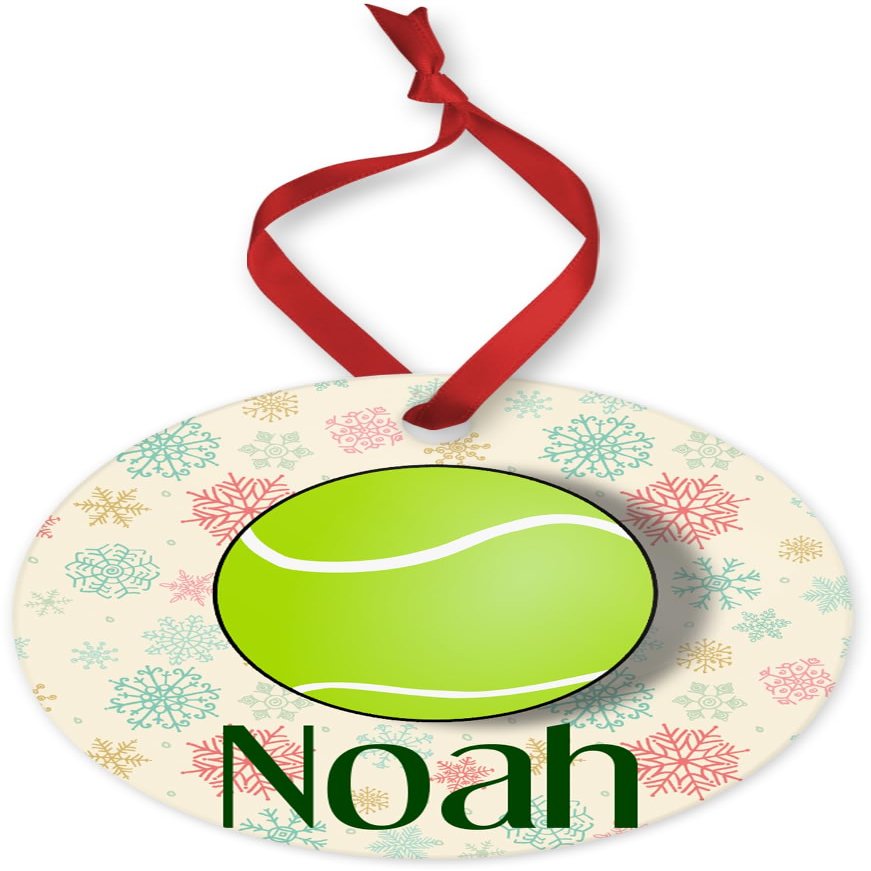 BeNiralu Tennis Ornament with Name 2024 - Personalized Tennis Ornaments for Christmas Tree 2024 - Fast & Free Customization - Sports Christmas Ornaments Gifts