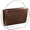 YXUANYZNB Metal Leather Magazine Newspaper Holder Handle Rack Sundries Organizer Book Storage Shelf for Home Living Room view 1