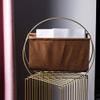 YXUANYZNB Metal Leather Magazine Newspaper Holder Handle Rack Sundries Organizer Book Storage Shelf for Home Living Room view 2
