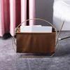 YXUANYZNB Metal Leather Magazine Newspaper Holder Handle Rack Sundries Organizer Book Storage Shelf for Home Living Room view 4