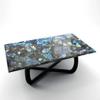 24 x 36 Inches Labradorite Patio Sofa Table for Restaurant Decor Rectangle Shape Resin Coffee Table Top view 1