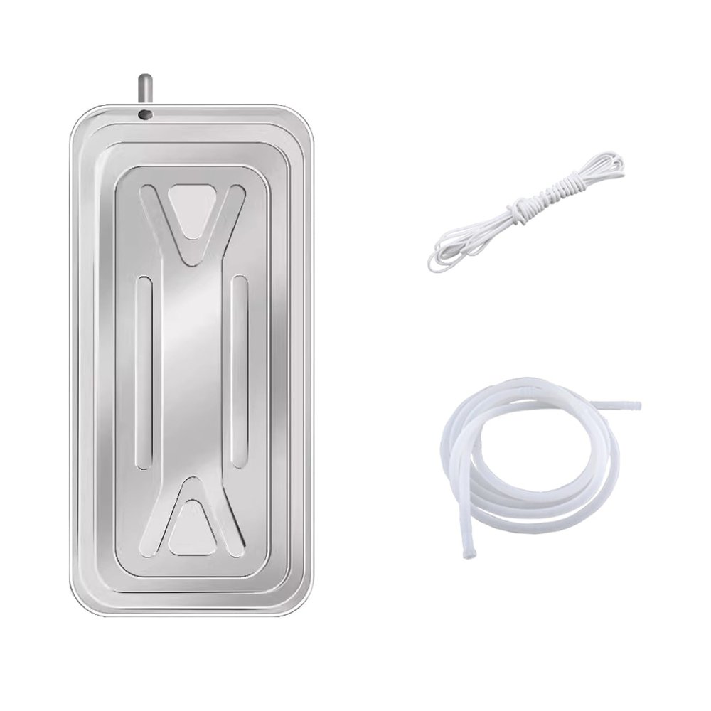 YHHLWXMDZ Air Conditioner Drip Pan, Outdoor Stainless Steel Universal Ac Drip Cushion Water Collecting Drainage Pan for Split Air Conditioner Heat Pump Systems(93 * 44 * 3cm/36.3 * 17.3 * 1.2in)