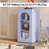 BRCYKRWY Glass Display Cabinets Living Room Display Cabinets Metal Storage Cabinet Bookcase Corner Wine Cabinet with Glass Door Display Cabinets for Collectibles for Home Office,Living Room,Pantry view 2
