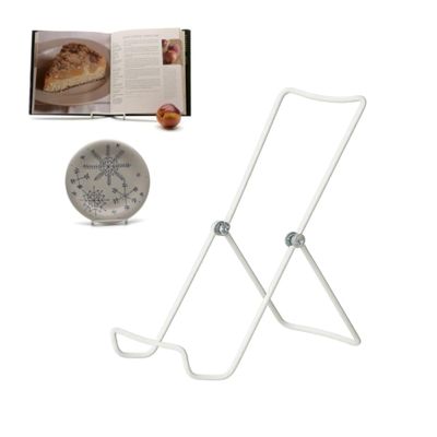 KINGDOM SOLUTIONS MADE IN USA 6-Pack Adjustable White Metal Easels - Book Stand - Sturdy Plate Stand for Art, Pictures, Books, Frames - Unique on the Market