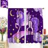 wlsgdsg Purple Unicorn Blackout Curtains for Girls,Fantasy Mystery Fairytale Purple Clouds Stars Magic Unicorns Window Drapes for Kids Nursery Bedroom Living Room 52x84in view 4