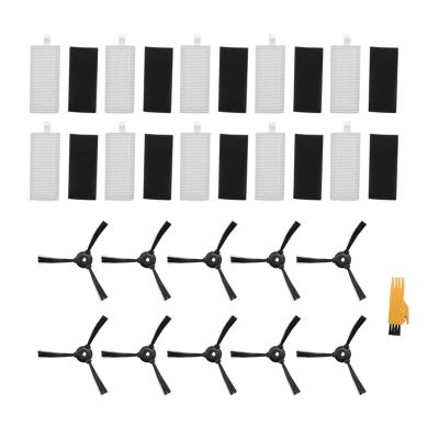 YUGHKBN 10 Filters & 10 Side Brushes Compatible for Lefant M201 T700 M520 M571 M501B M301 Robot Vacuum Cleaner Replacement Accessories Kit
