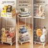 HTBNFYY Metal Laundry Basket,Laundry cart with Wheels,Detachable Laundry cart for Bedroom, Living Room, Bathroom,White view 4