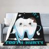 What Time is It Tooth Hurtw Throw Blanket for Couch Super Soft Cozy Chair Bed Blanket 40"x30" Flannel Throw Blankets view 2