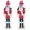 Gatuida 2pcs Christmas Nutcracker Girl Scarf Wooden Holiday Decor for Festive Cheer Charming Nutcracker Ornament for Home Unique Xmas Decoration view 1