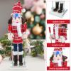 Gatuida 2pcs Christmas Nutcracker Girl Scarf Wooden Holiday Decor for Festive Cheer Charming Nutcracker Ornament for Home Unique Xmas Decoration view 4