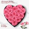 woyoo Luxury Forever Real Roses in Suede Heart-Shaped Box,16 Preserved Roses Valentines's Day, Forever Flowers for Women,Preserved Flowers Gifts for Delivery Prime Birthday, Mother's Day (Pink) view 2