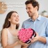 woyoo Luxury Forever Real Roses in Suede Heart-Shaped Box,16 Preserved Roses Valentines's Day, Forever Flowers for Women,Preserved Flowers Gifts for Delivery Prime Birthday, Mother's Day (Pink) view 3