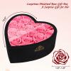 woyoo Luxury Forever Real Roses in Suede Heart-Shaped Box,16 Preserved Roses Valentines's Day, Forever Flowers for Women,Preserved Flowers Gifts for Delivery Prime Birthday, Mother's Day (Pink) view 4