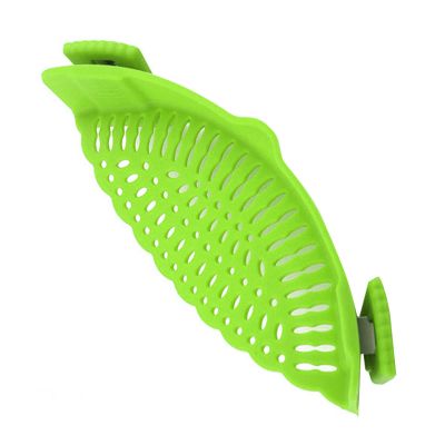 Snap N Strain Pot Strainer, Dense Filter Holes Silicone Clip On Strainer for Vegetables for Pots (Kitchen Gadget)