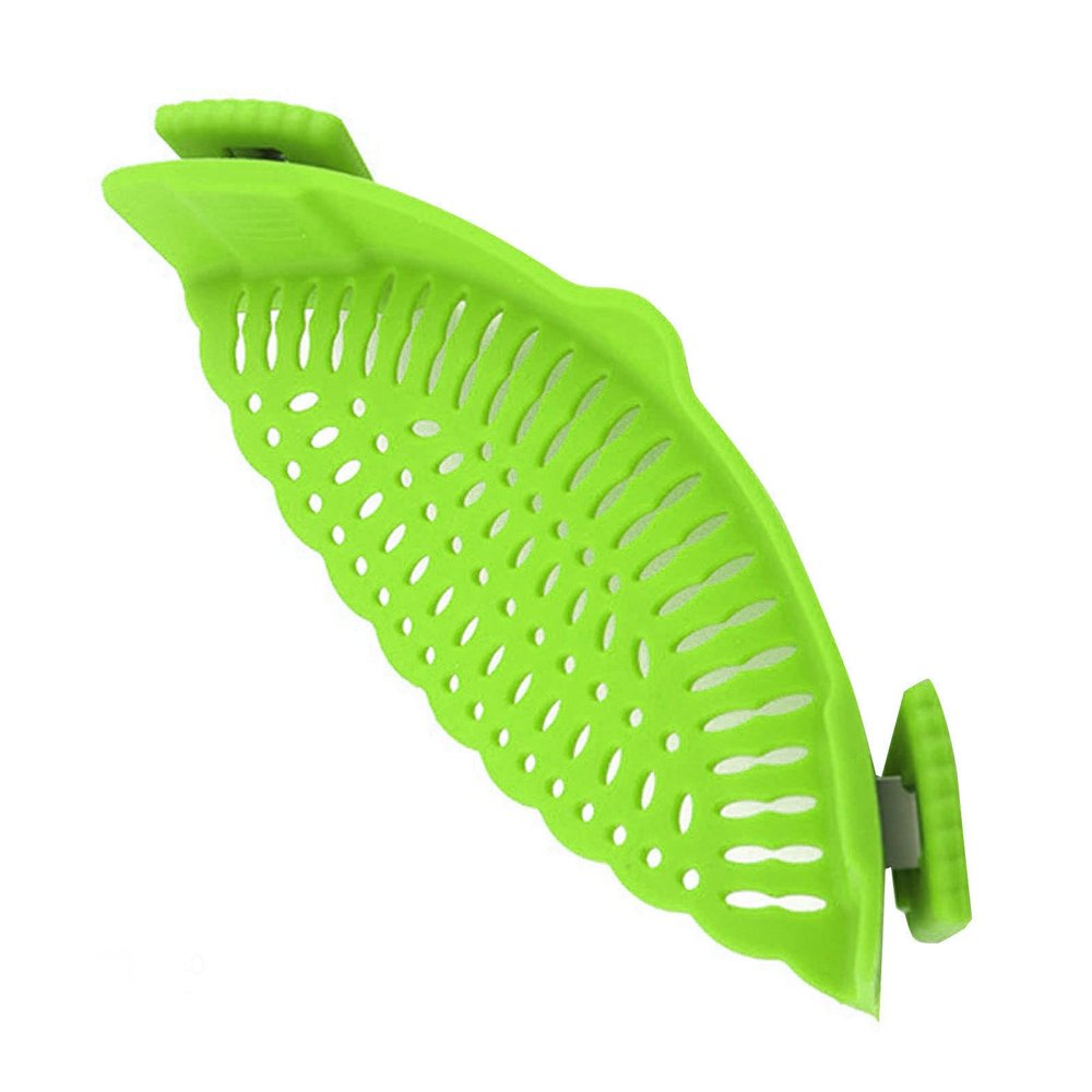 Snap N Strain Pot Strainer, Dense Filter Holes Silicone Clip On Strainer for Vegetables for Pots (Kitchen Gadget)